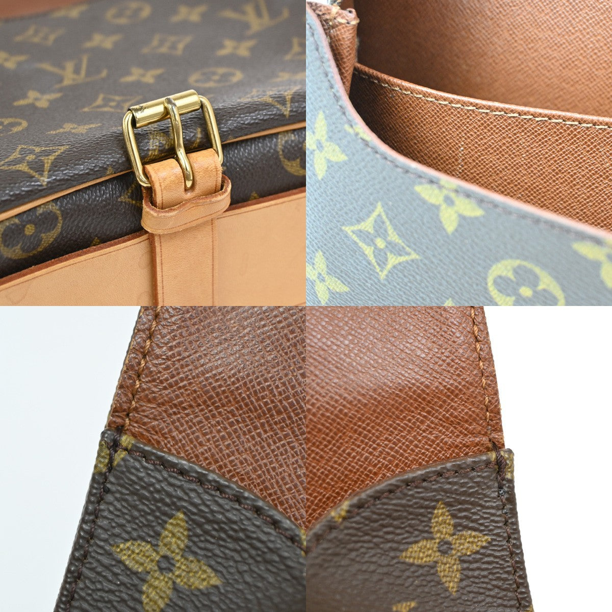 LOUIS VUITTON Cartouchiere GM Shoulder Bag Monogram Leather Brown M51252 82DA201