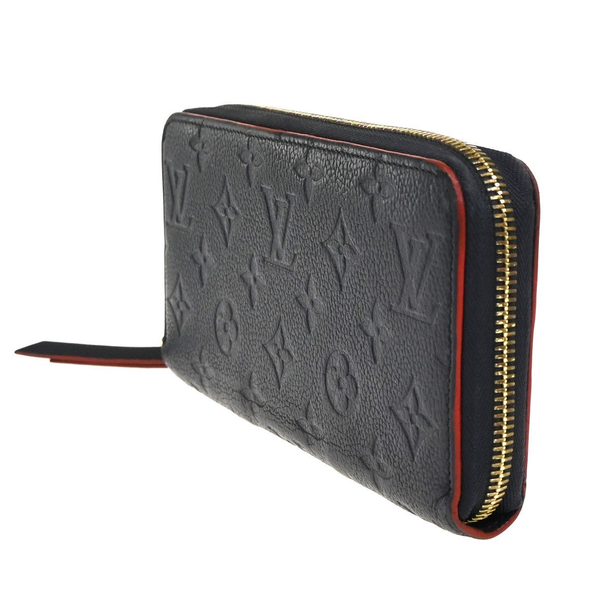 LOUIS VUITTON Zippy Long Wallet Monogram Empreinte Marine Rouge M62121 34KD010
