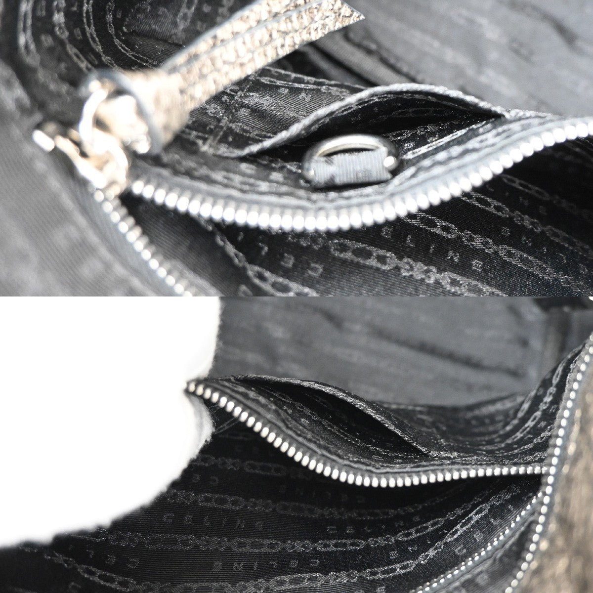CELINE Bittersweet Shoulder Hobo Hand Bag Leather Metallic Gray SHW 34KD072