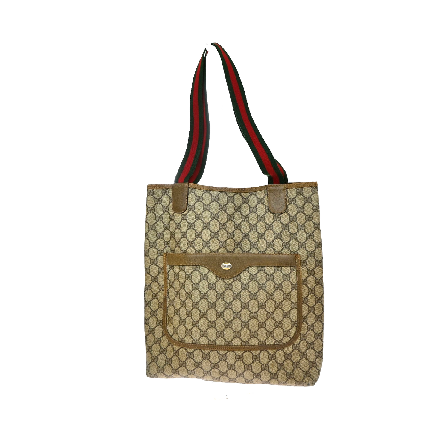 GUCCI Logo GG Pattern Sherry Shoulder Bag PVC Leather Brown Italy 67KD144