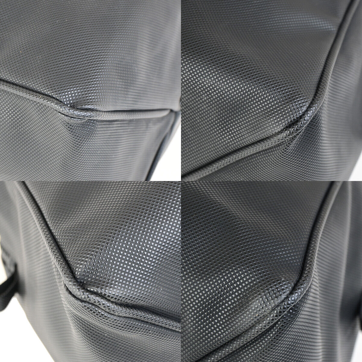 BOTTEGA VENETA Logo Intrecciato Travel Hand Bag PVC Canvas Leather Black 67YG558