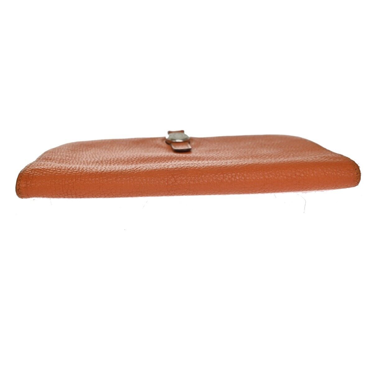 HERMES Logos Dogon GM Long Bifold Wallet Purse Veau Togo Leather orange 83RF064