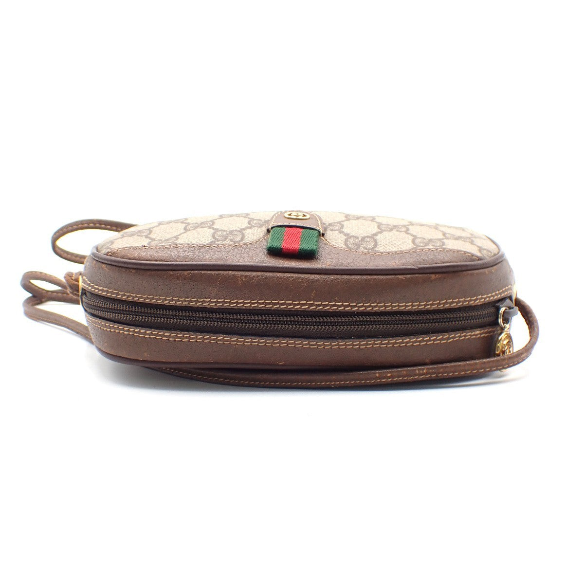 GUCCI GG Pattern Sherry Line Mini Shoulder Bag PVC Leather Beige Brown 32KC369