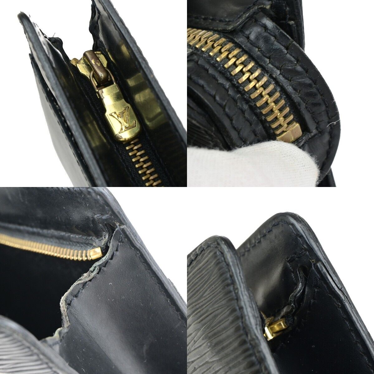 LOUIS VUITTON LV Pochette Homme Clutch Hand Bag Epi Leather Black M52522 05EC136