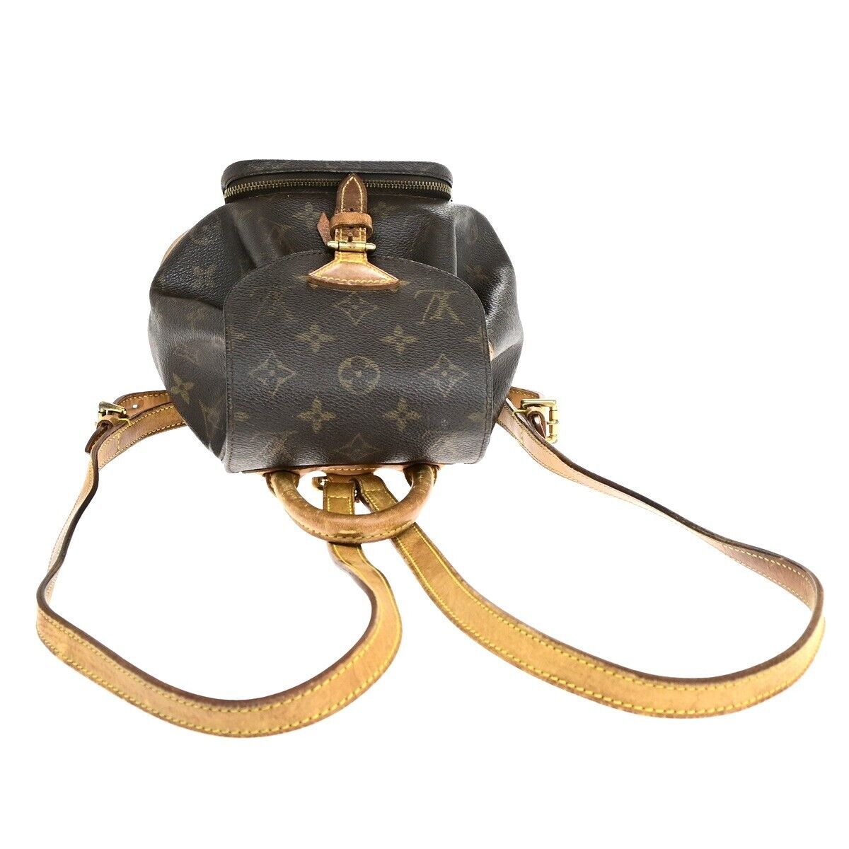 LOUIS VUITTON Mini Montsouris Backpack Bag Monogram Leather Brown M51137 70EB471