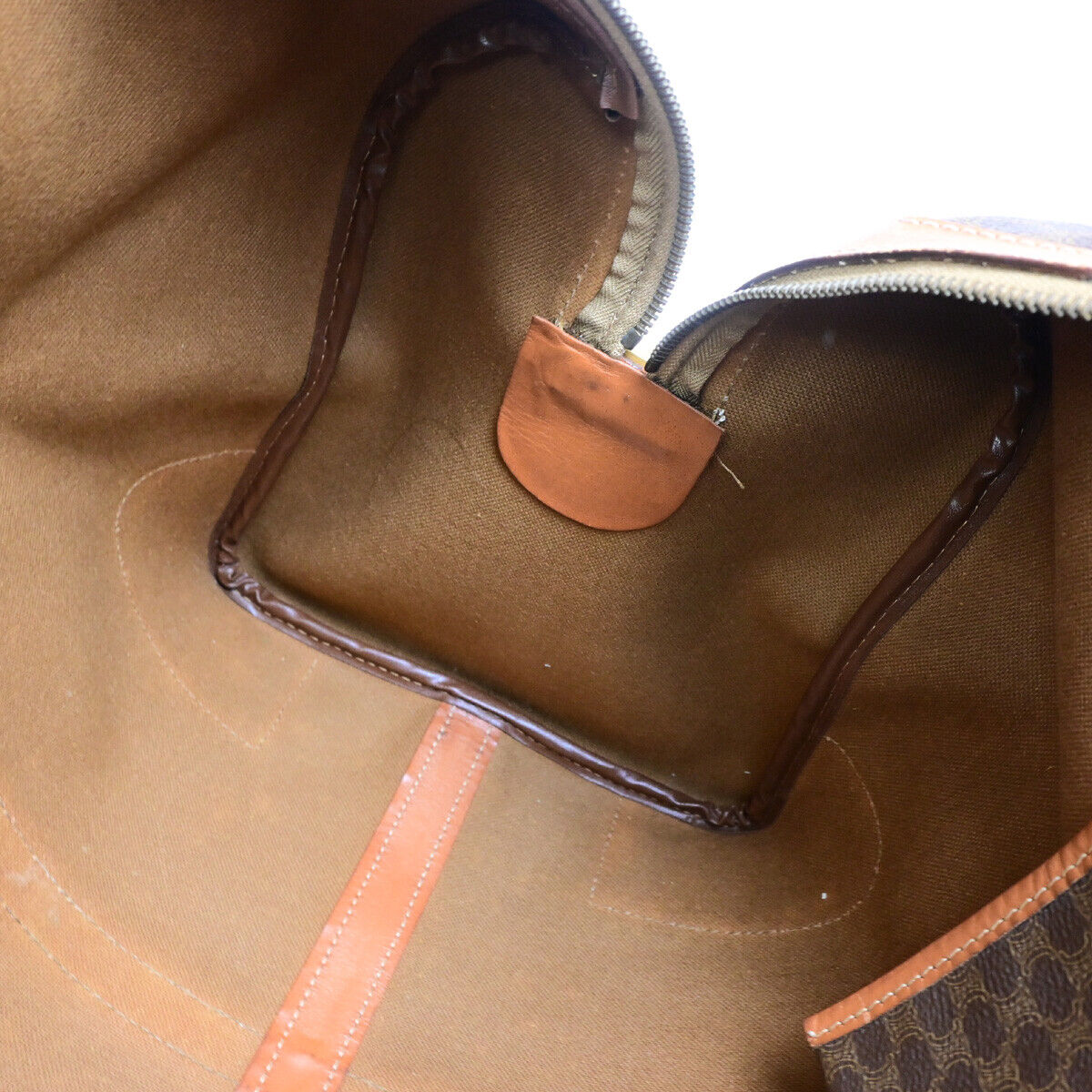 CELINE Logo Macadam Pattern Travel Hand Bag PVC Leather Brown GHW Italy 01YG640