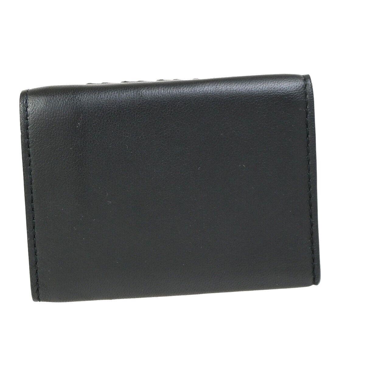 BOTTEGA VENETA INTRECCIATO Trifold Wallet Purse Leather Black Italy 31FB313