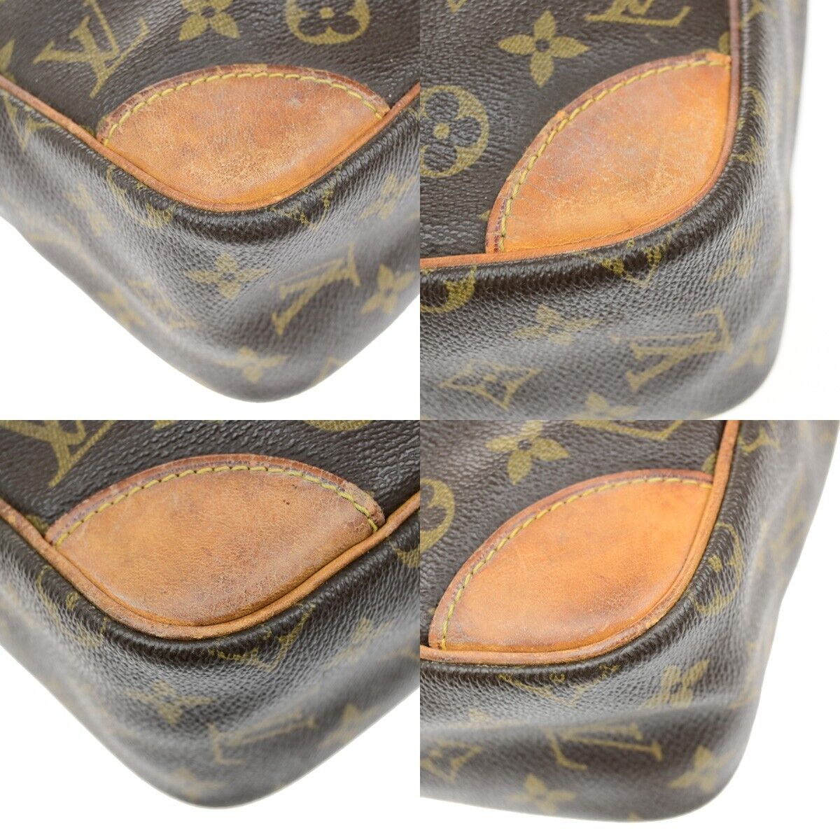 LOUIS VUITTON Logo Danube MM Shoulder Bag Monogram Leather Brown M45264 04EE003
