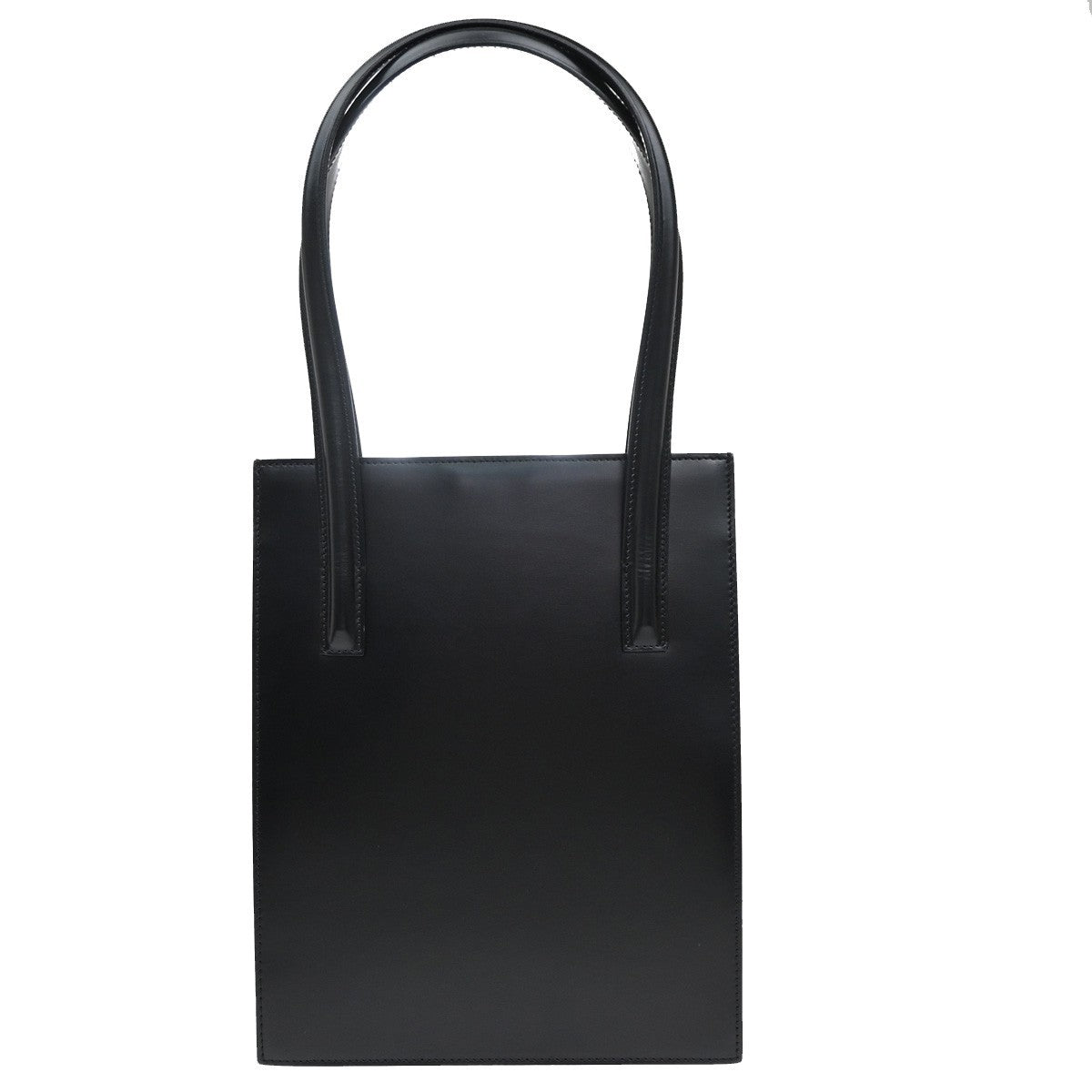 CARTIER Logo Panther Shoulder Hand Bag Leather Black GHW Made In Italy 34KP211