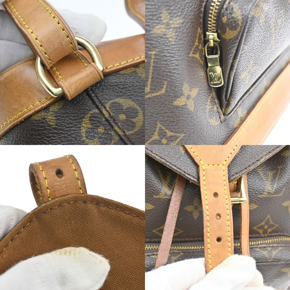 LOUIS VUITTON Montsouris MM Backpack Bag Monogram Leather Brown M51136 97EE233