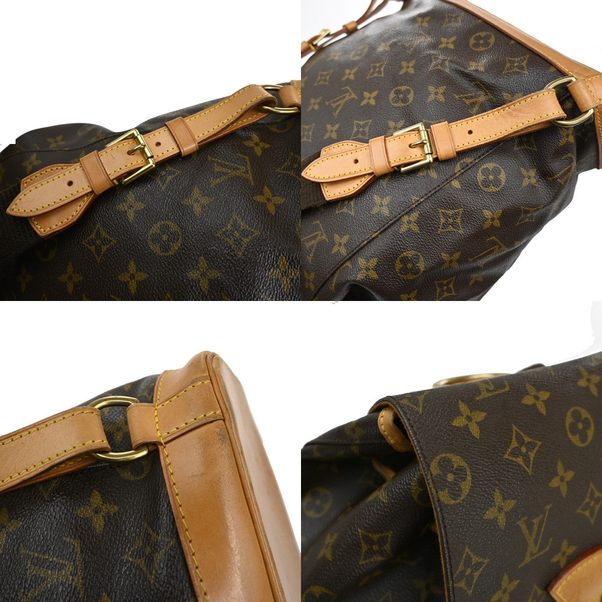 LOUIS VUITTON Montsouris GM Backpack Bag Monogram Leather Brown M51135 96EF833