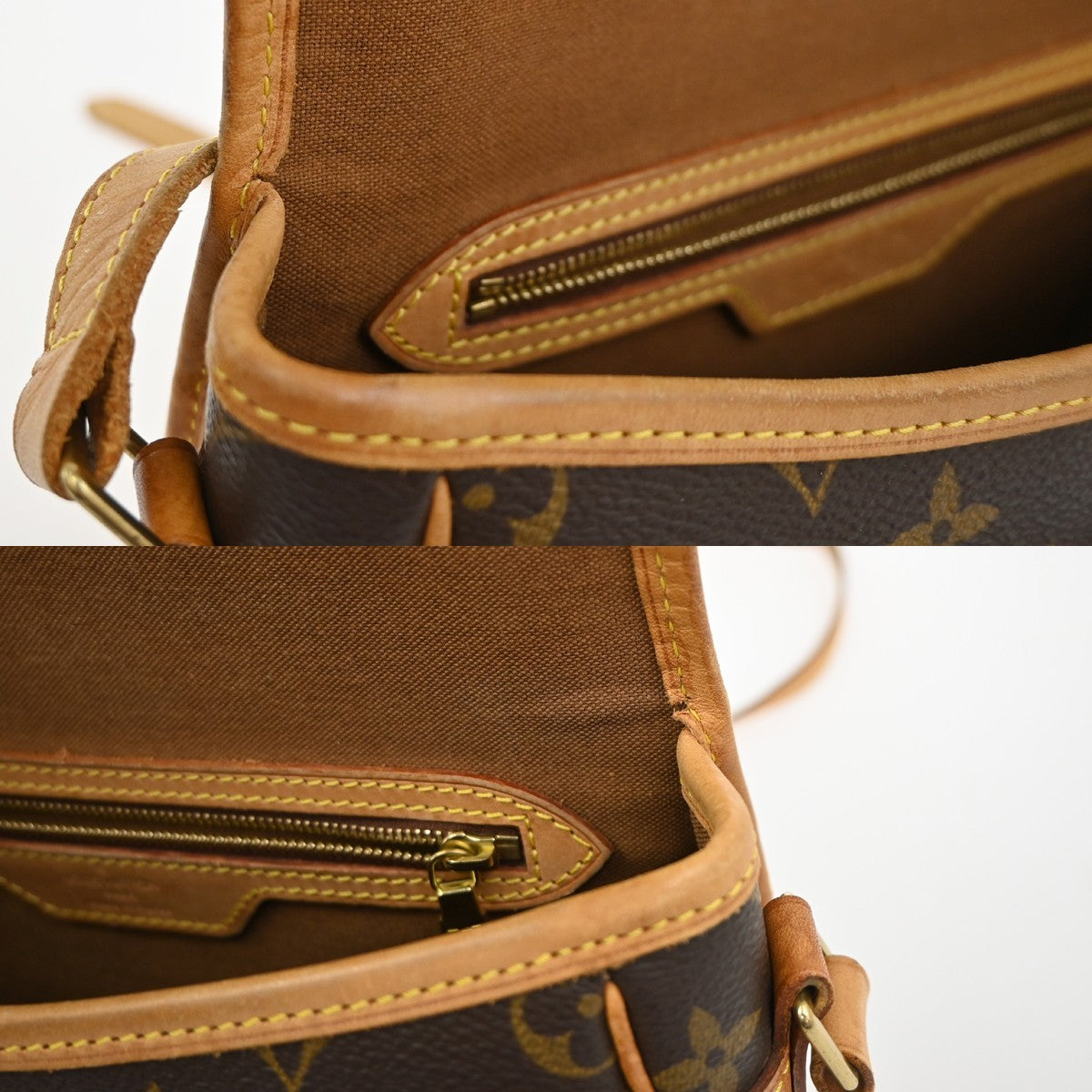 LOUIS VUITTON Sologne Shoulder Bag Monogram Leather Brown France M42250 22YJ164