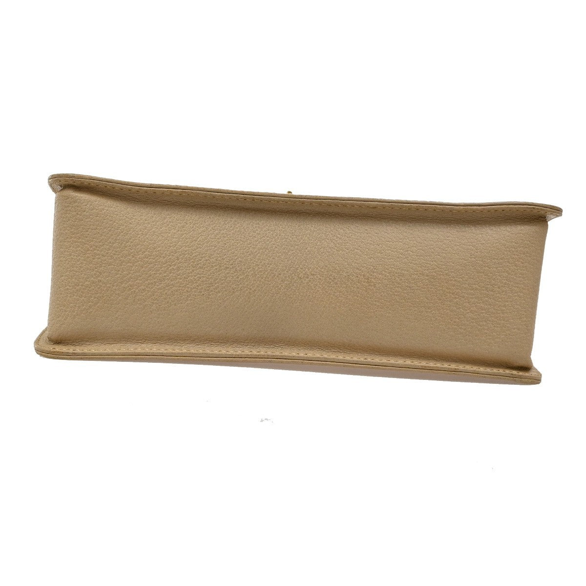 GUCCI Logo Bamboo 2Way Shoulder Hand Bag Leather Beige GHW Italy 95KB654