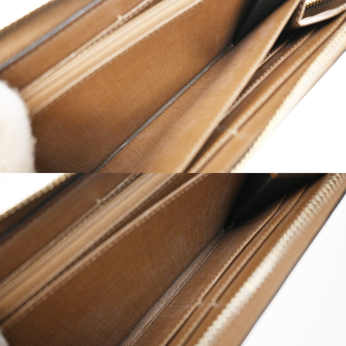 GUCCI Logo Niece GG Pattern Zip Around Long Wallet Supreme Leather Brown 69EF795