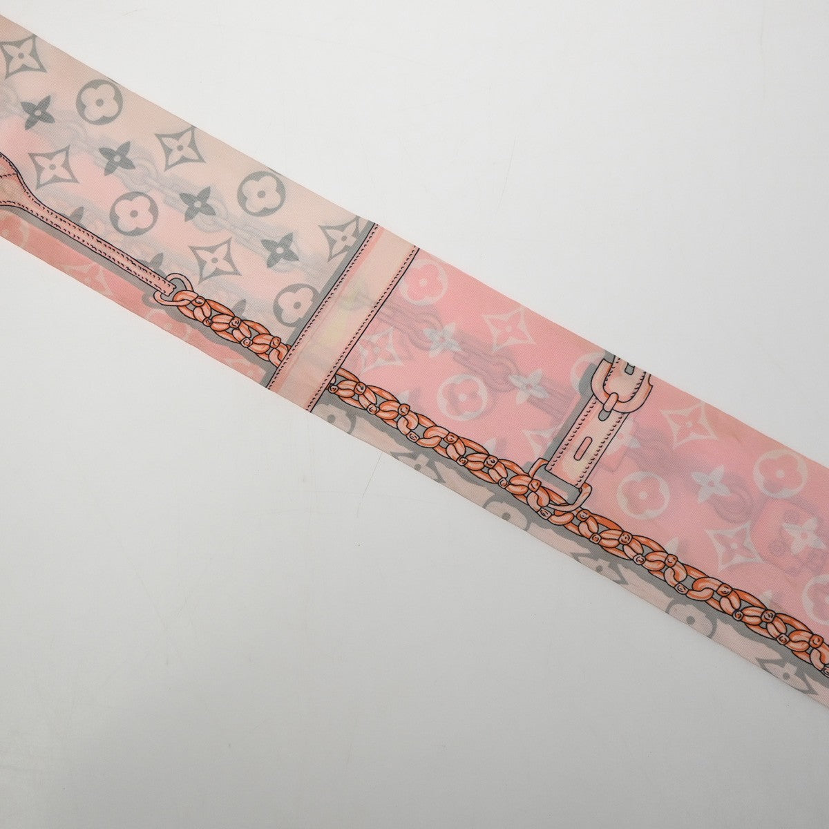 LOUIS VUITTON Monogram Confidential Bandeau Scarf 100% Silk Pink M70637 09MA606