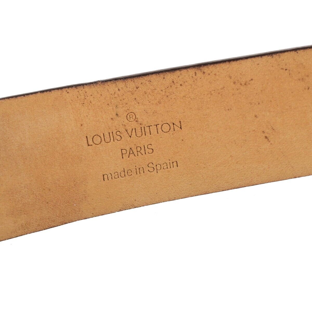 LOUIS VUITTON Ceinture Carre Belt Monogram Leather Brown Silver Spain 63KA460