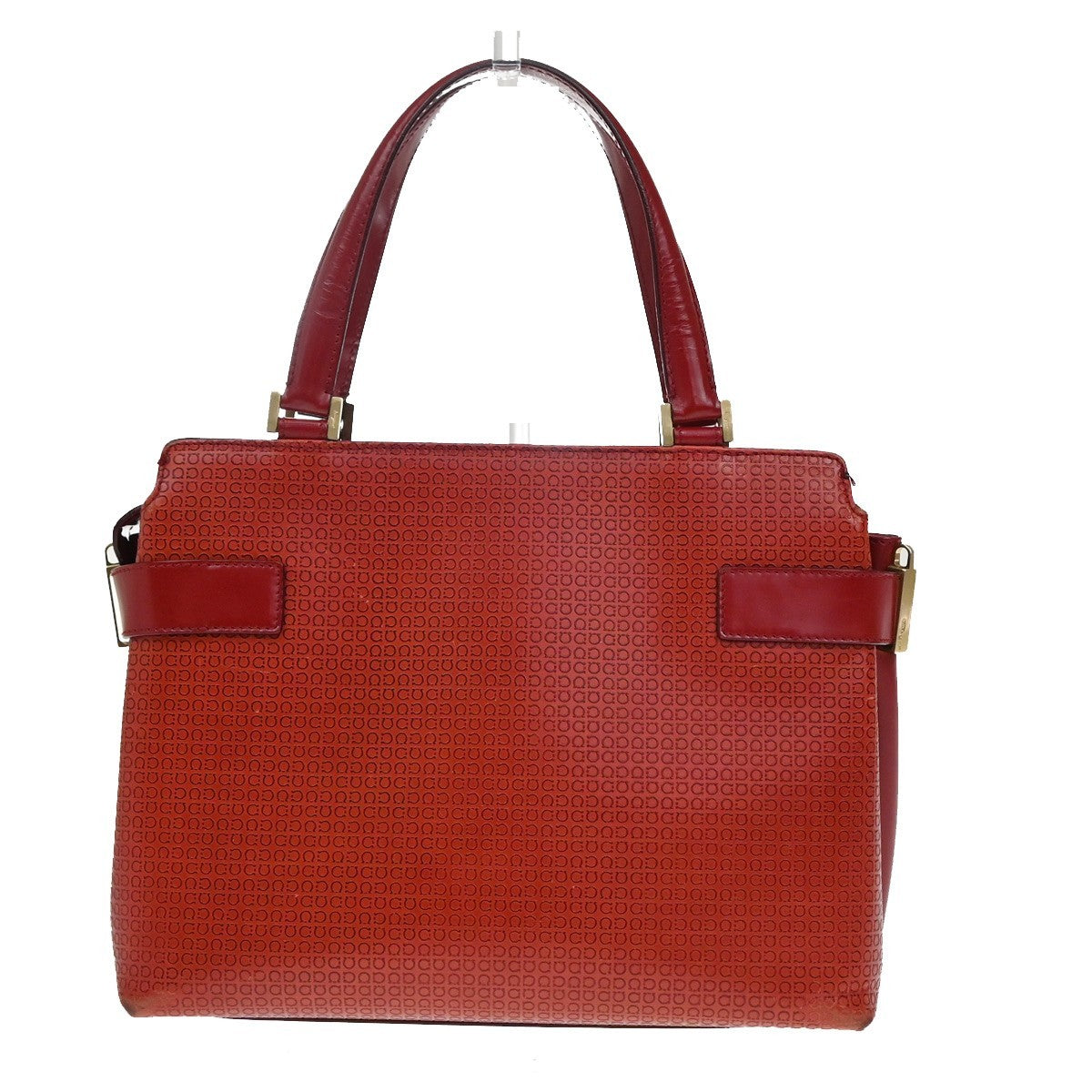 SALVATORE FERRAGAMO Logo Gancini Hand Bag Leather Red GHW Italy  66KA625