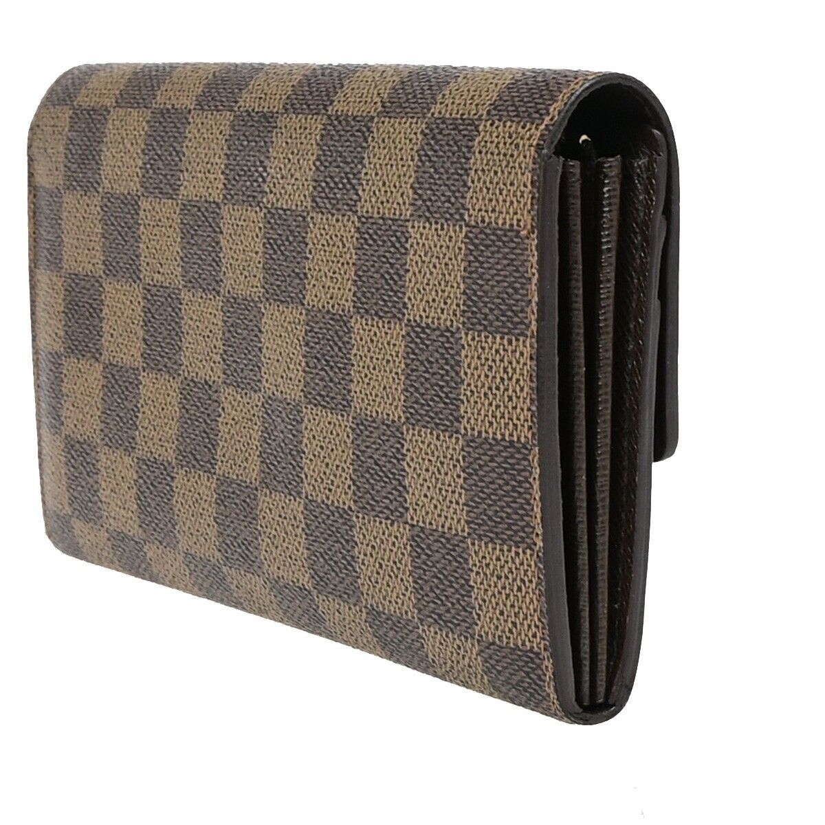 LOUIS VUITTON Credit Long Bifold Wallet Damier Leather Brown N61724 05EB294
