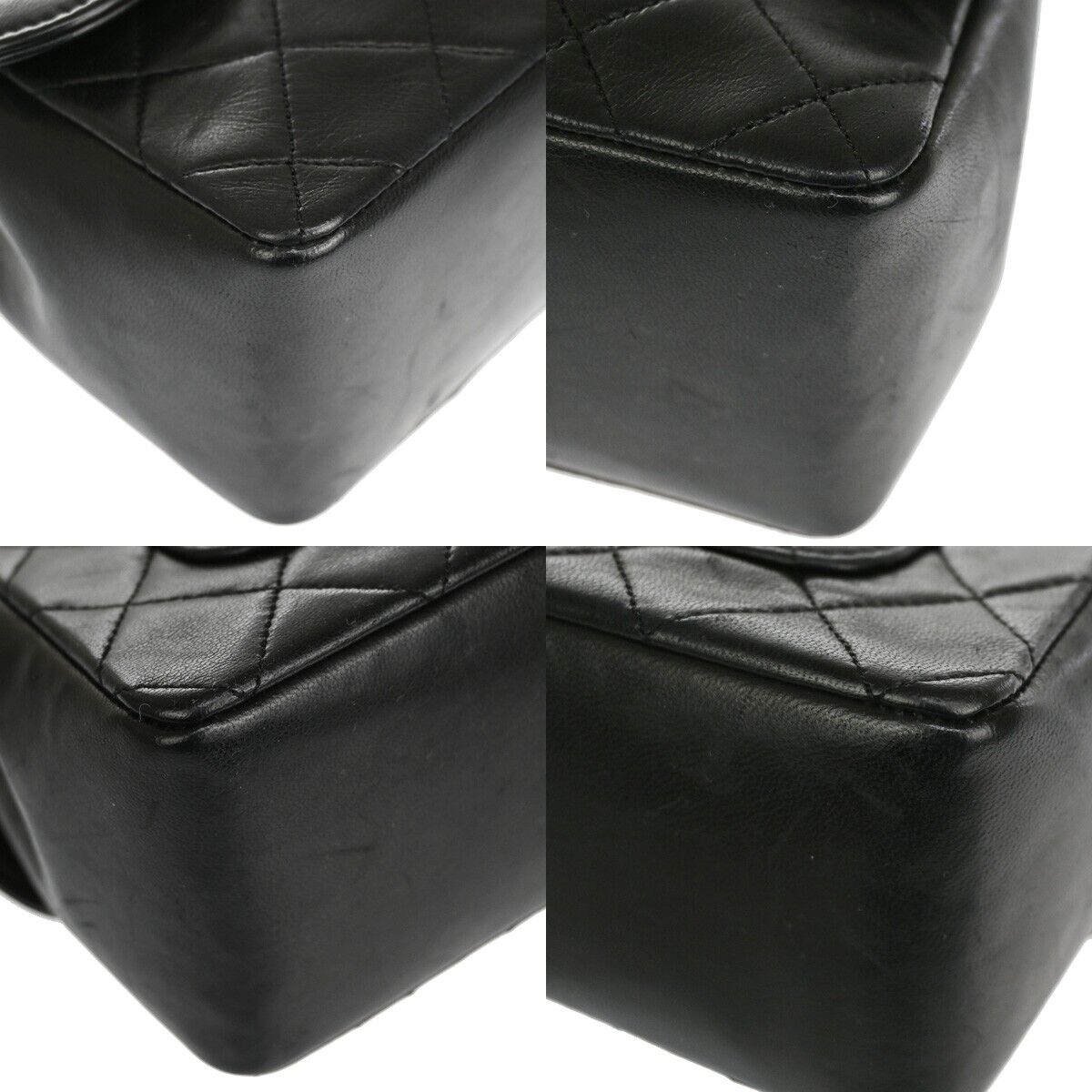 CHANEL CC Logo Matelasse Chain Shoulder Bag Leather Black GHW Vintage 340RJ283