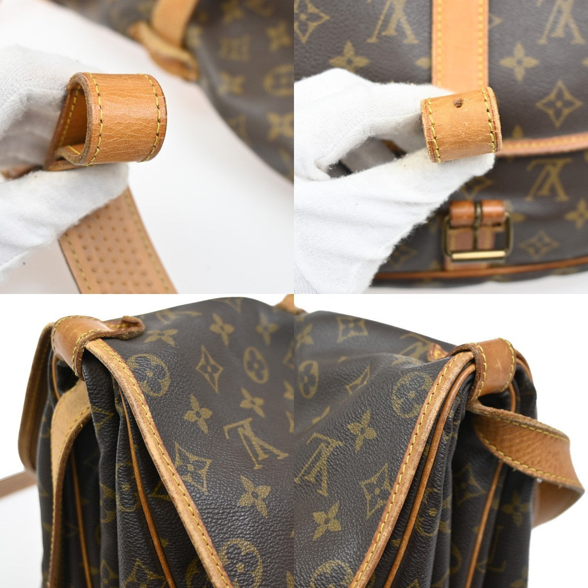 LOUIS VUITTON Saumur 35 Shoulder Bag Monogram Leather BN France M42254 87KC668
