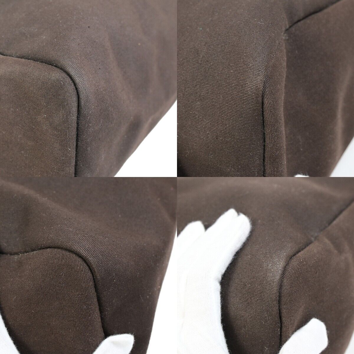 HERMES Logo Her Bag MM 2 In 1 Hand Tote Bag Toile Officier Leather Brown 29EB177
