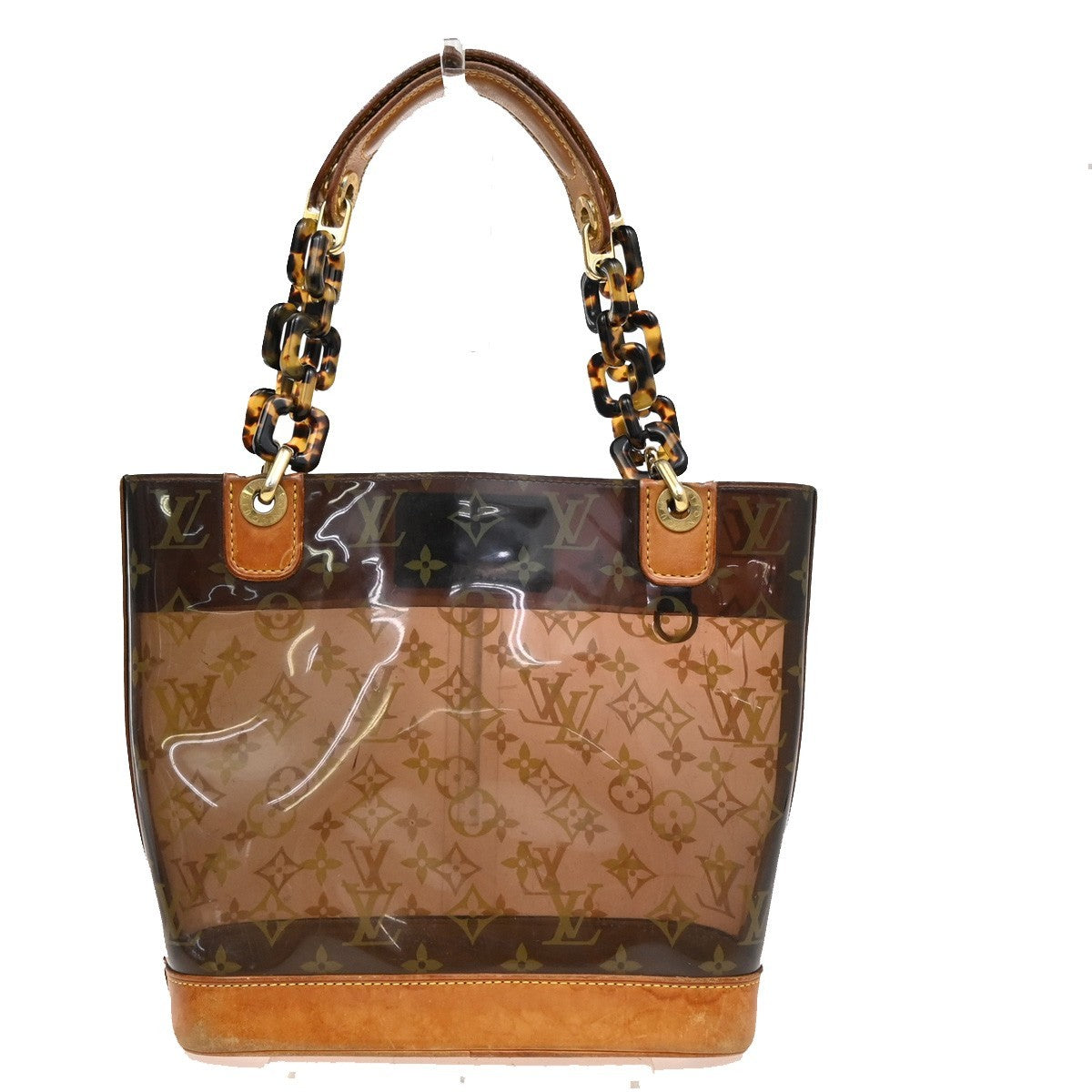 LOUIS VUITTON Cabas Ambre PM Chain Shoulder Bag Monogram Vinyl BN M92502 72KP041