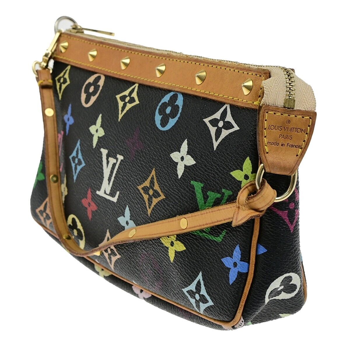 LOUIS VUITTON Pochette Accessoires Hand Bag Monogram Multi Black M92648 55ED447
