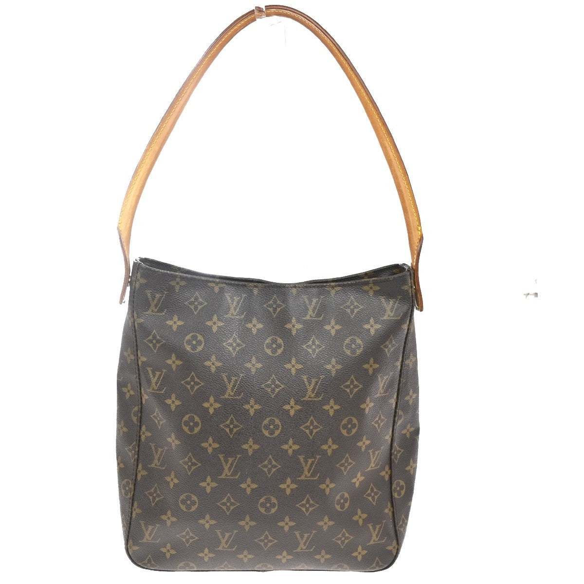 LOUIS VUITTON Logo Looping GM Shoulder Bag Monogram Leather Brown M51145 72KC738