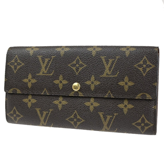 LOUIS VUITTON Logo Portefeuille Sarah Long Wallet Monogram Brown M61734 66EC976