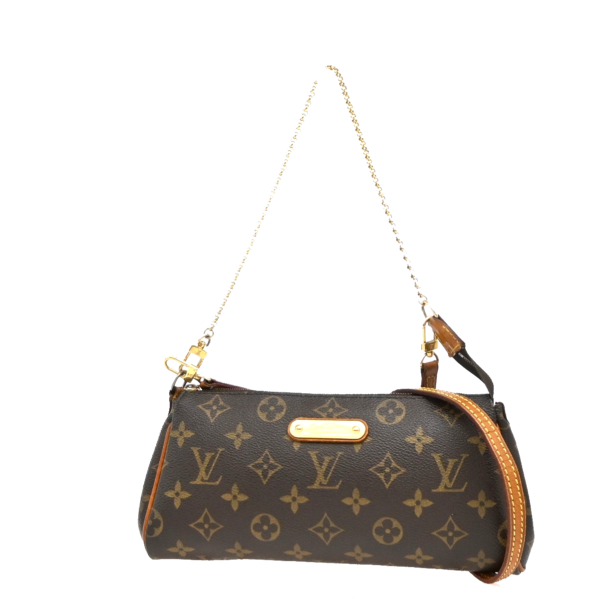 LOUIS VUITTON Eva 2Way Chain Shoulder Bag Monogram Leather Brown M95567 99EF312