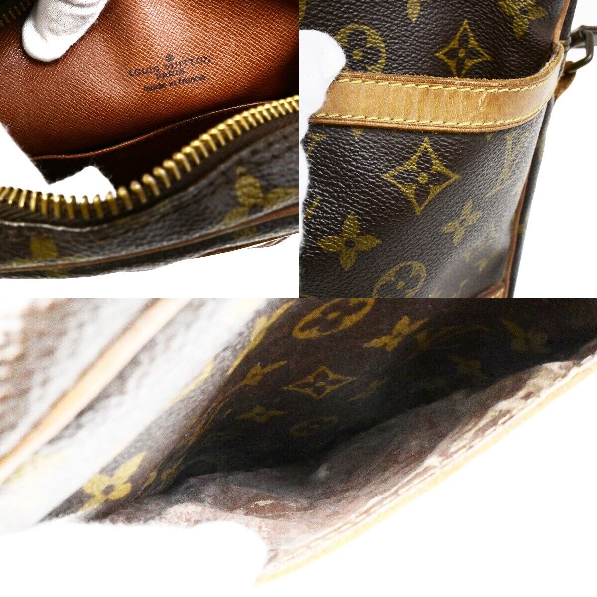 LOUIS VUITTON Danube Shoulder Bag Monogram Leather Brown France M45266 64FA199