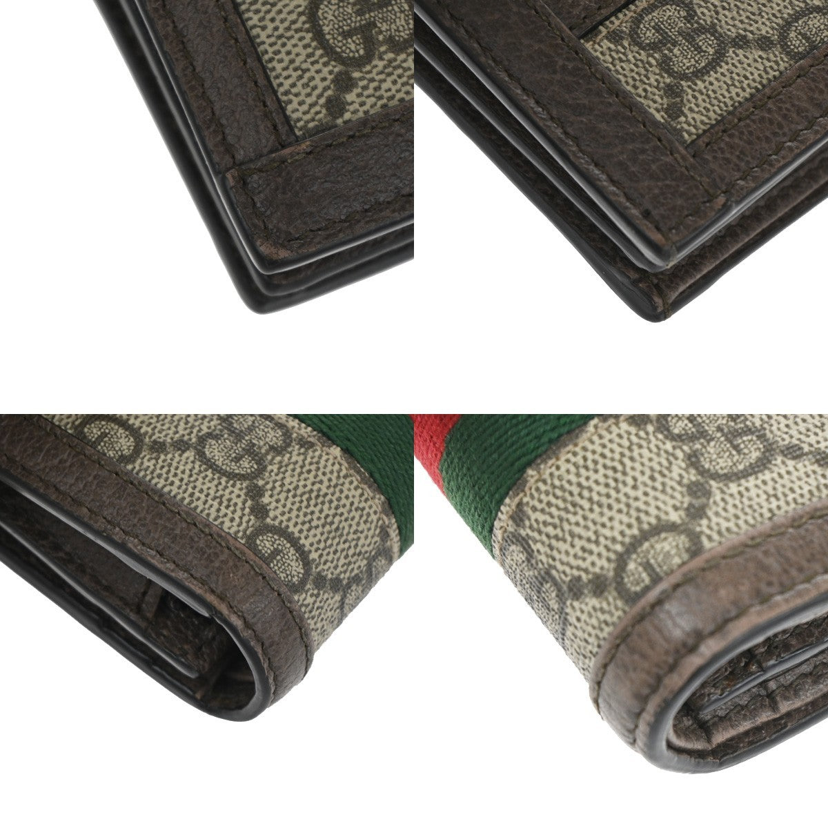 GUCCI Logo Sherry GG Pattern Compact Wallet Supreme Leather Brown GHW 31TA331