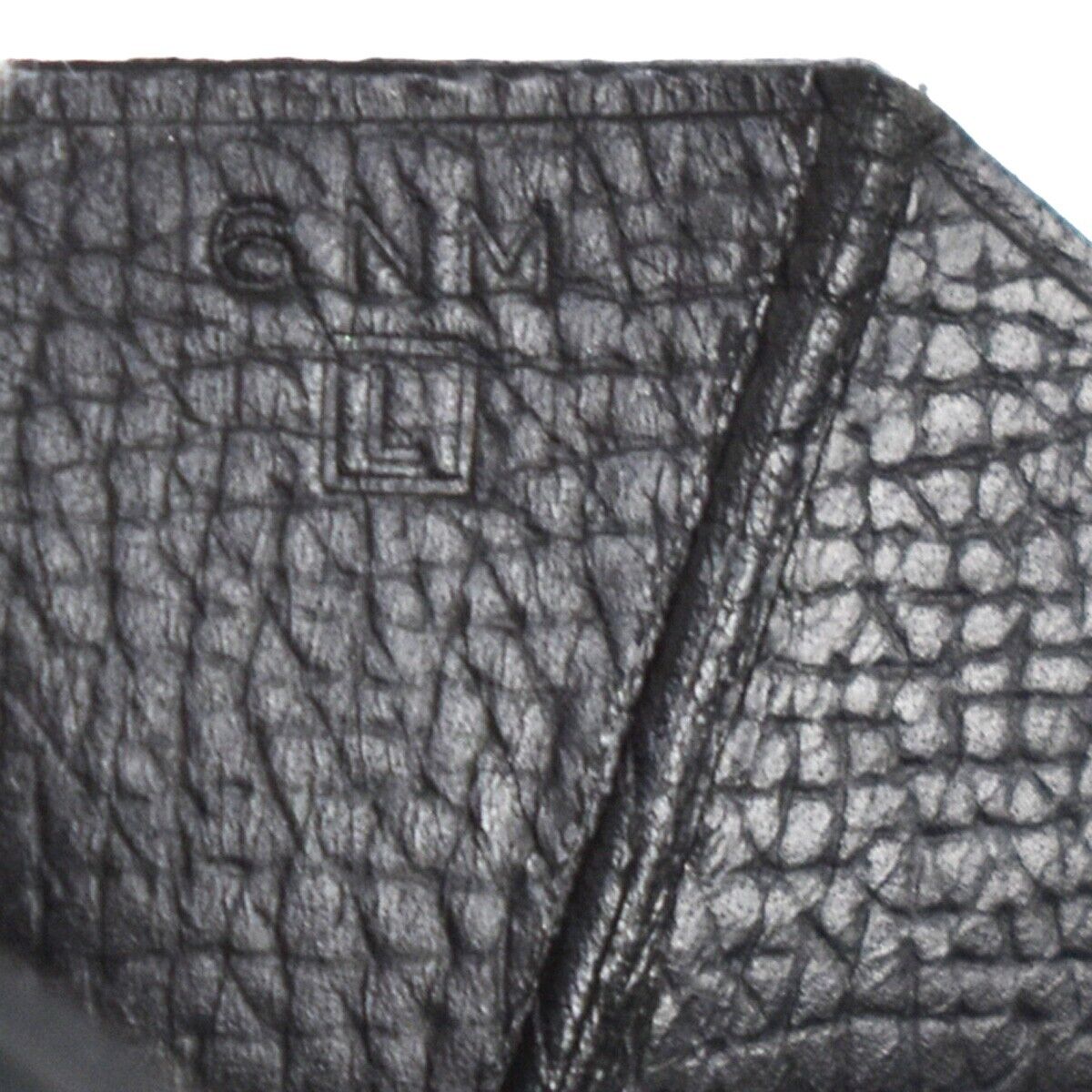 HERMES Logos Bearn Long Bifold Wallet Purse ▢L Veau Epsom Leather Black 85YC192