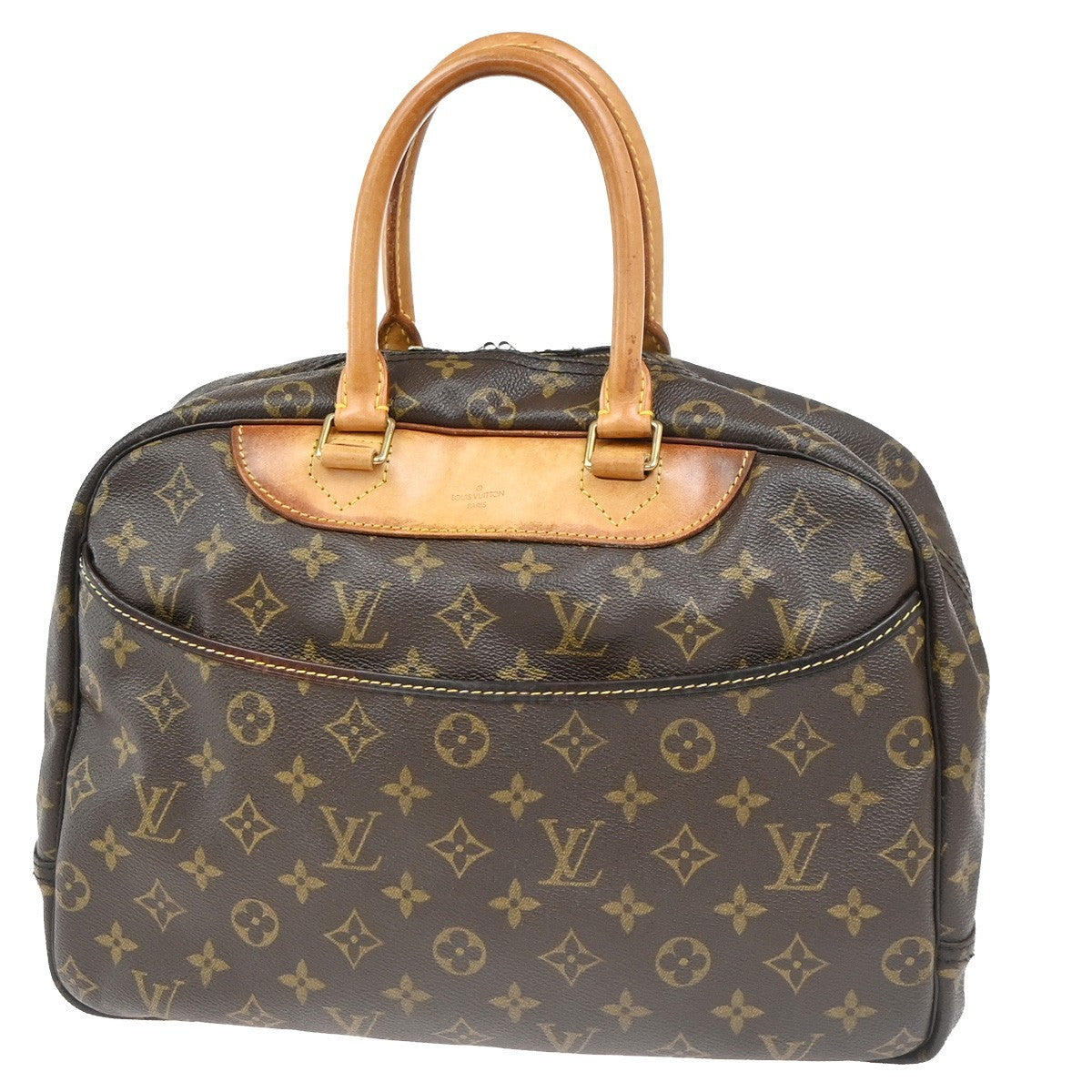 LOUIS VUITTON LV Logo Deauville Hand Bag Monogram Leather Brown M47270 65ZA315