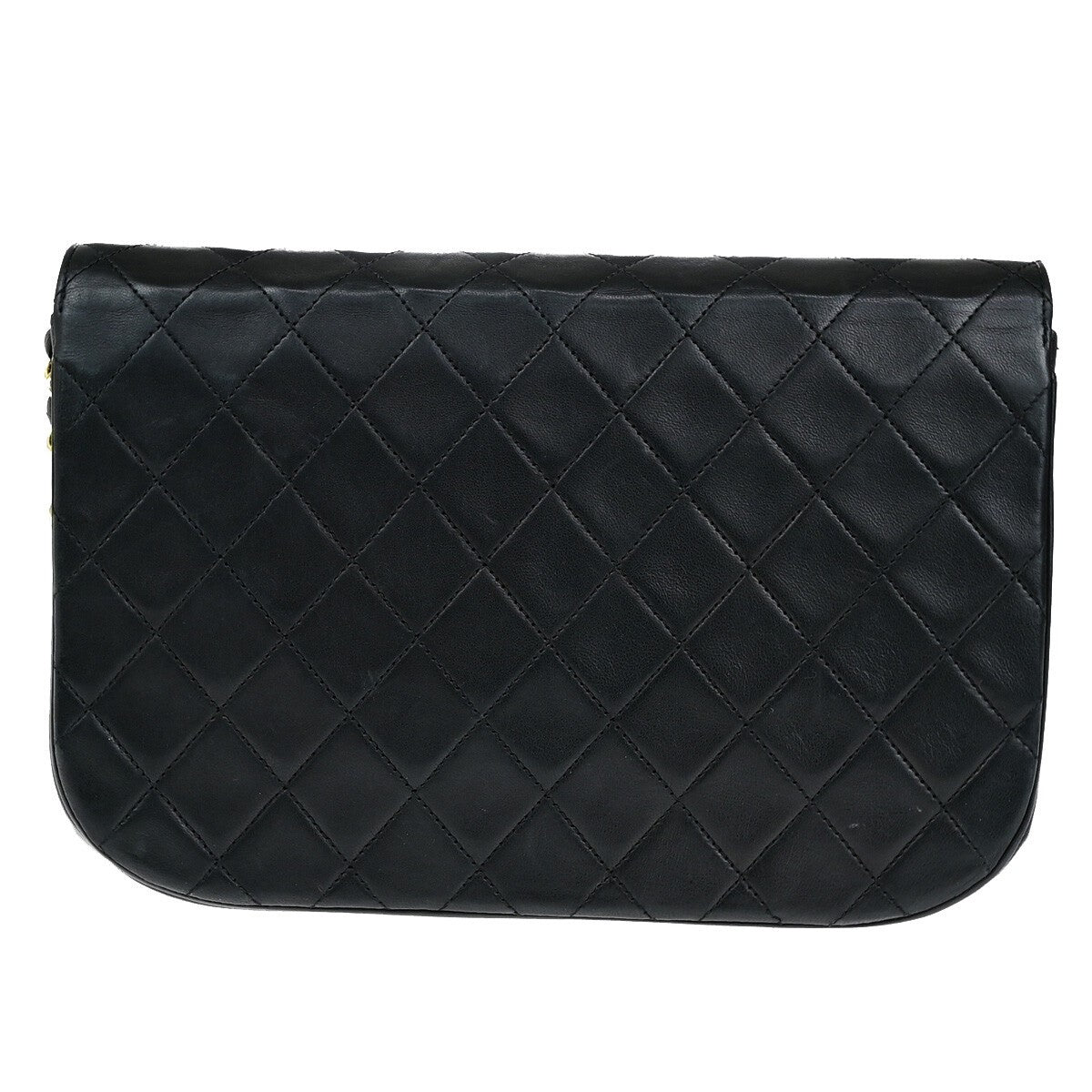 CHANEL CC Matelasse 23 Double Flap Chain Shoulder Bag Leather Black GHW 323RK827
