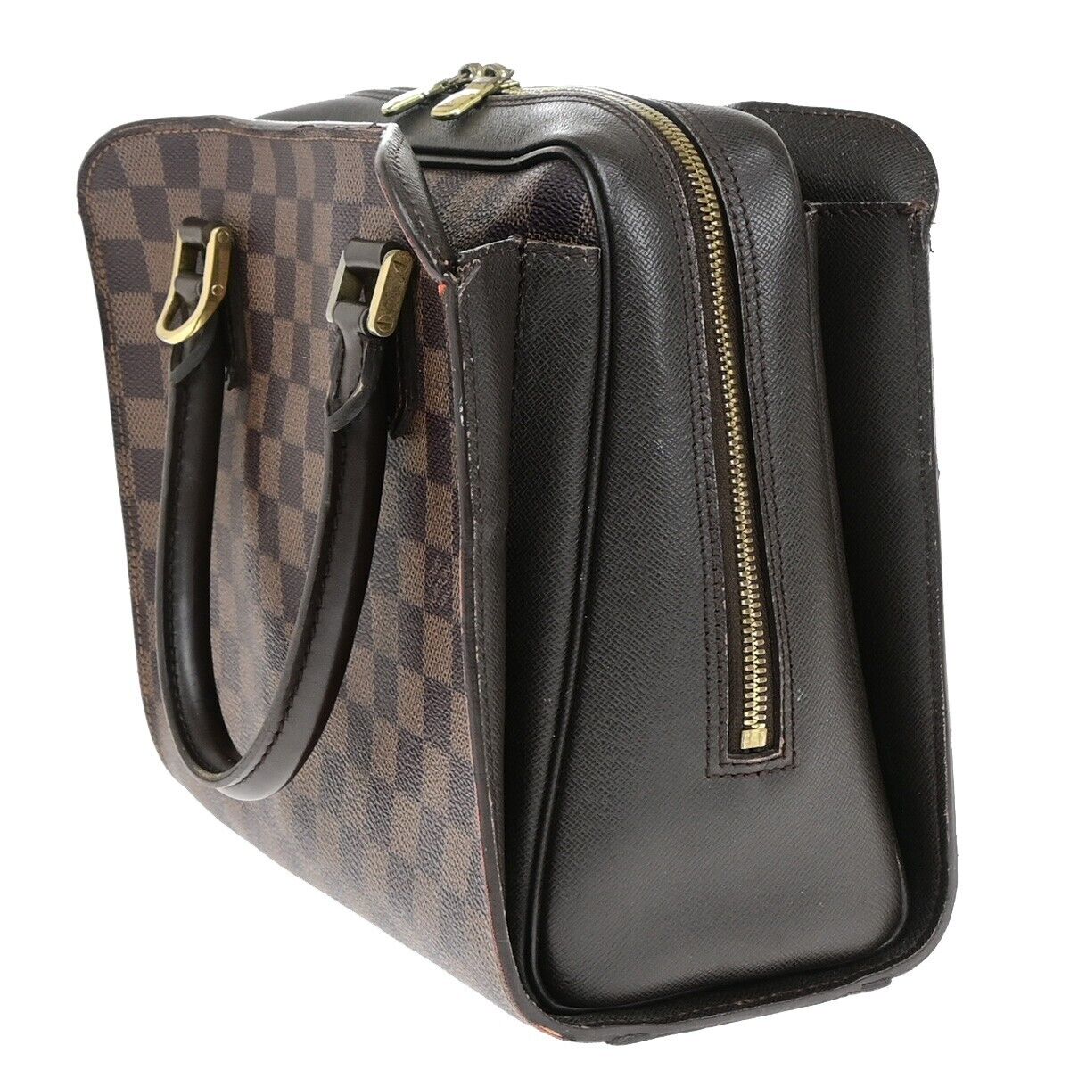 LOUIS VUITTON Triana Hand Bag Damier Ebene Leather Brown France N51155 35EB139