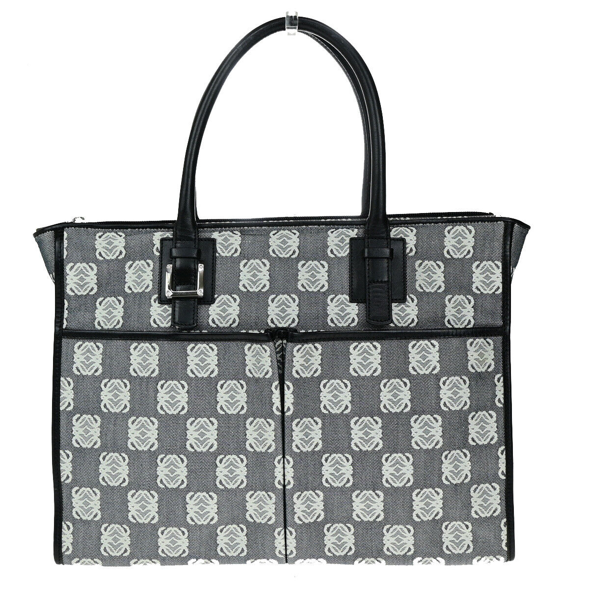 LOEWE Logo Anagram Shoulder Hand Bad Canvas Leather Black SHW Spain 30YG579