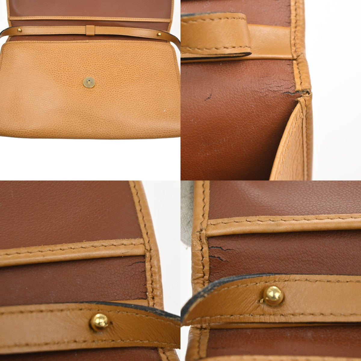 CHRISTIAN DIOR CD Flap 2way Shoulder Hand Bag Leather Beige GHW France 65KC998