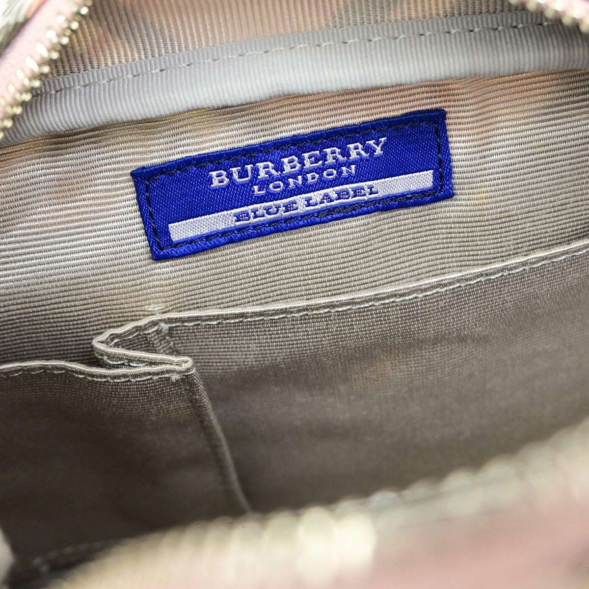 BURBERRY Blue Label Nova Check Shoulder Bag Canvas Leather Pink SHW 69YJ269