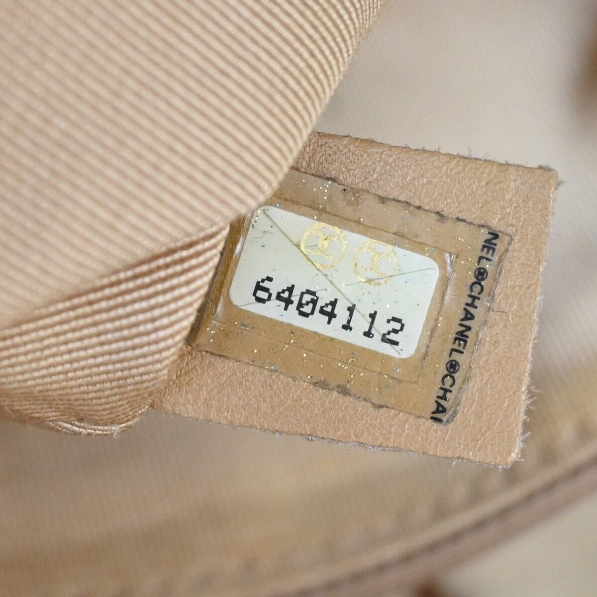 CHANEL CC Logo Wild Stitch Hand Tote Bag Leather Beige Black Italy 11SH052