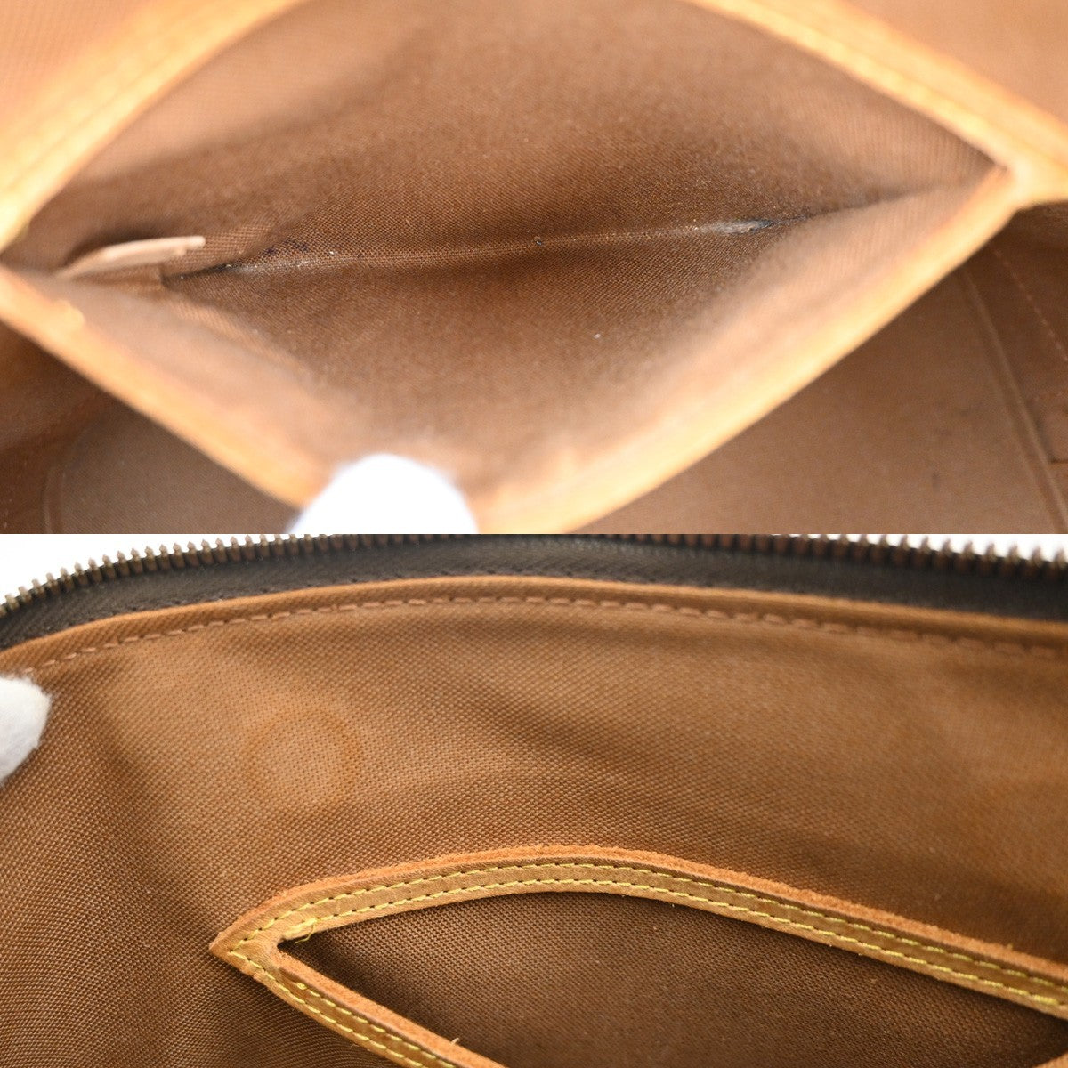 LOUIS VUITTON LV Logo Alma Hand Bag Monogram Leather Brown France M51130 36KC363