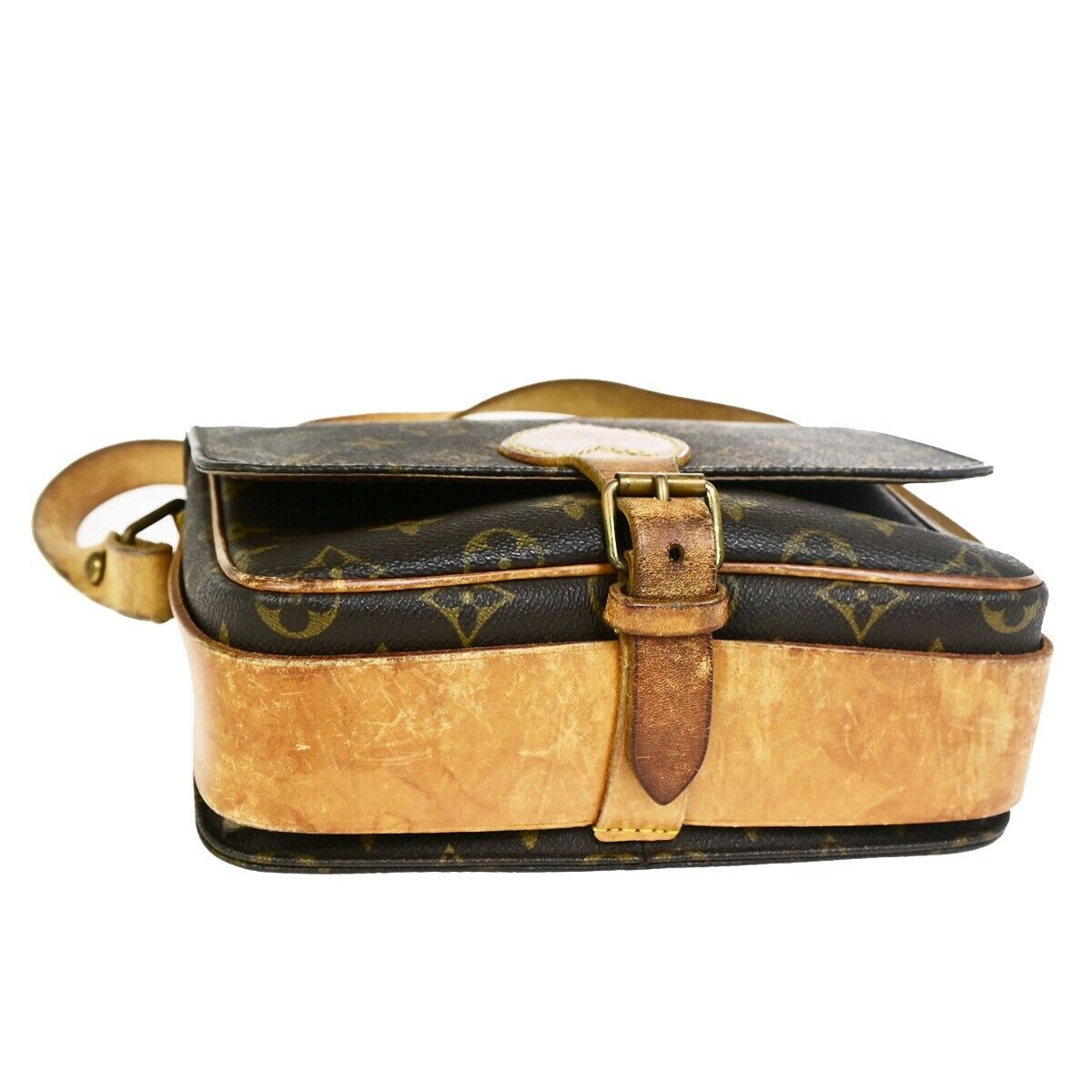 LOUIS VUITTON Cartouchiere MM Shoulder Bag Monogram Leather Brown M51253 30FB216