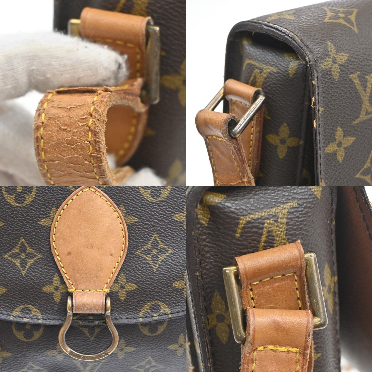 LOUIS VUITTON Saint Cloud GM Shoulder Bag Monogram Leather Brown M51242 34SA130
