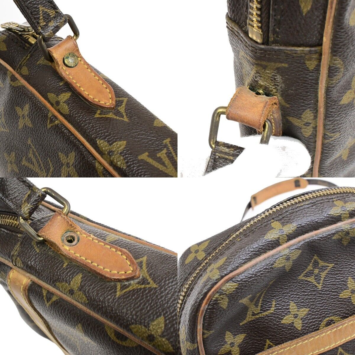 LOUIS VUITTON Danube Shoulder Bag Monogram Leather Brown France M45266 64FA199