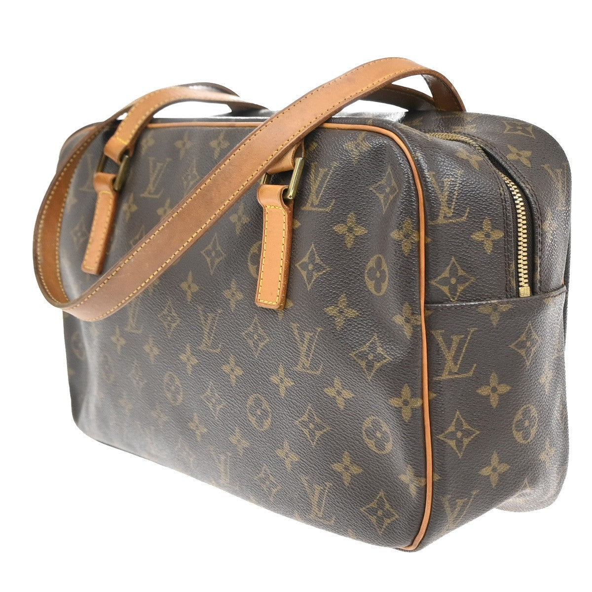 LOUIS VUITTON LV Logo Cite GM Shoulder Bag Monogram Leather Brown M51181 87KB424