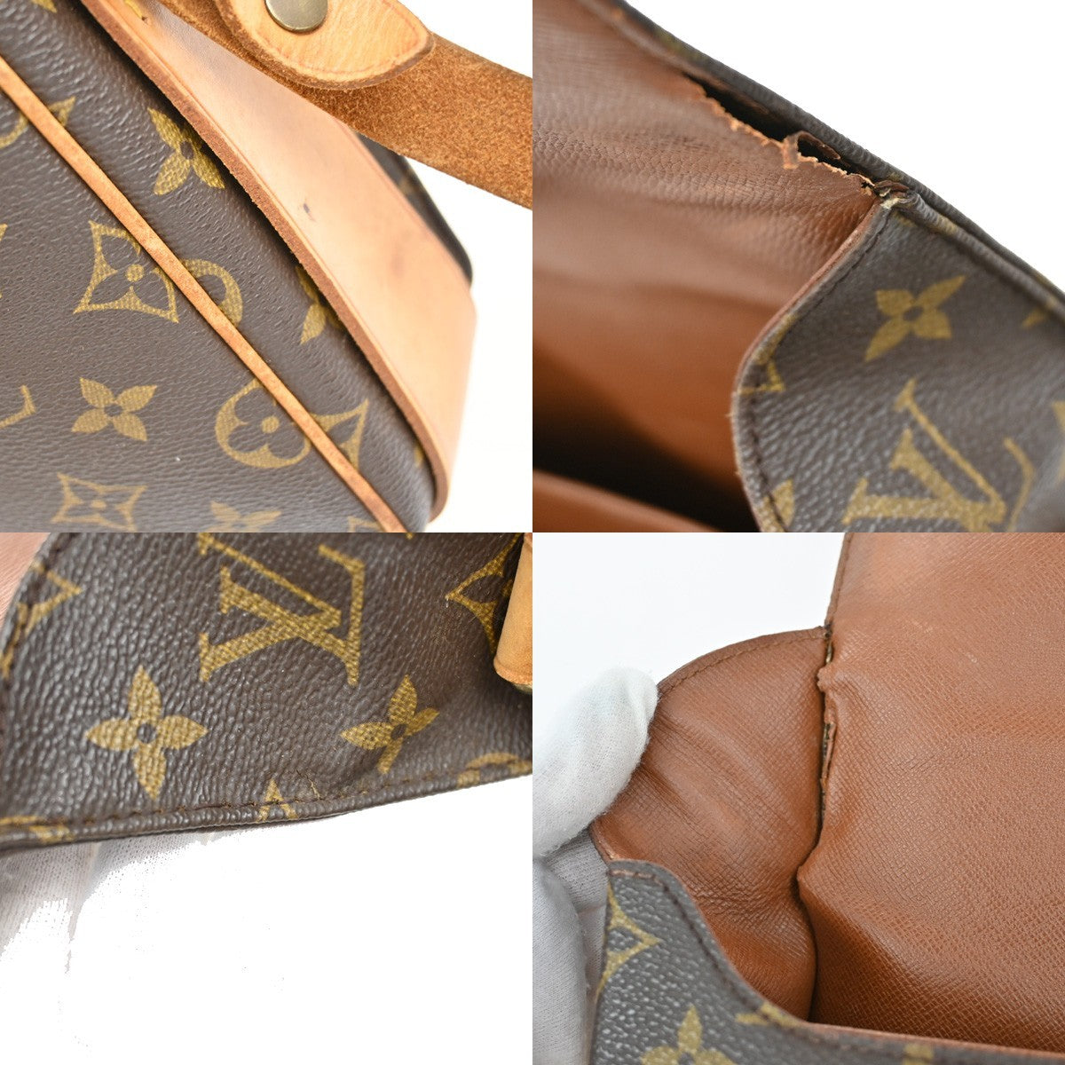 LOUIS VUITTON Cartouchiere GM Shoulder Bag Monogram Leather Brown M51252 35EF926