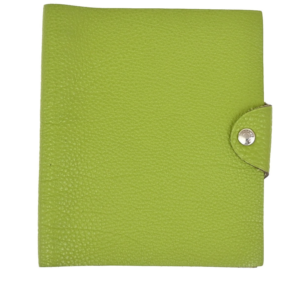 HERMES Logo Ulysse Mini Notebook Cover Mark Leather France Green  02RQ043