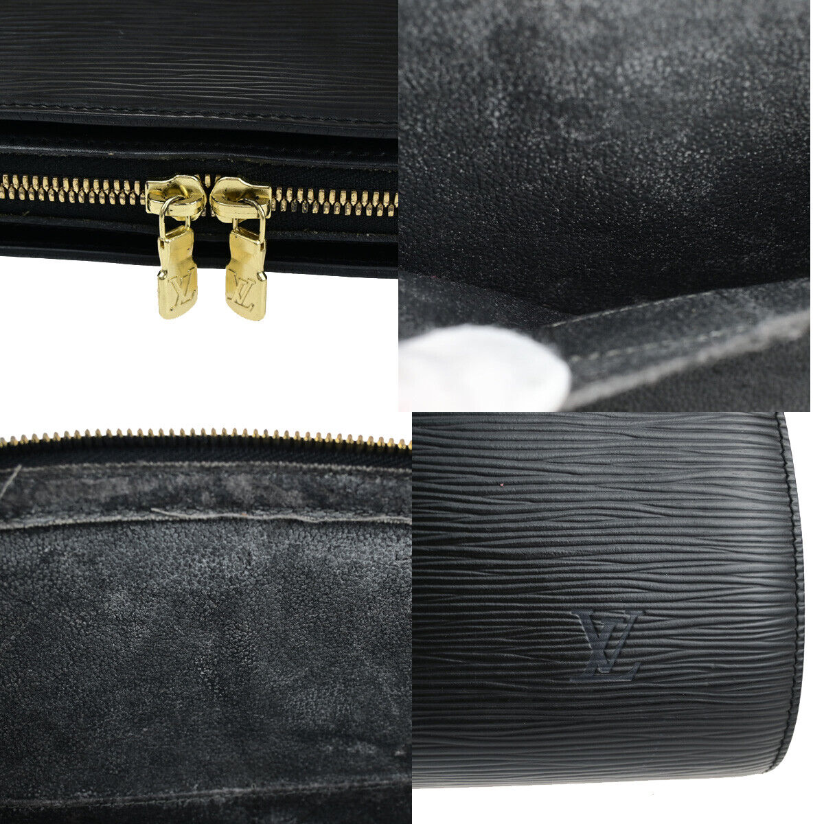 LOUIS VUITTON Logo Dauphine GM Cosmetic Pouch Epi Leather Black M48432 60YF470