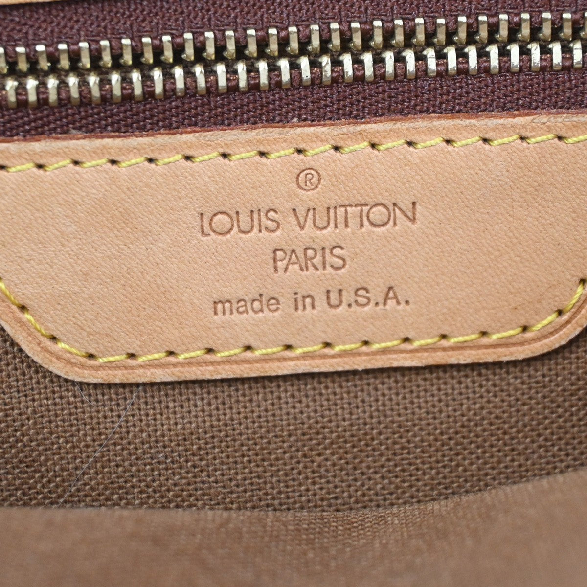 LOUIS VUITTON Cabas Mezzo Shoulder Bag Monogram Leather Brown GHW M51151 77ZA363