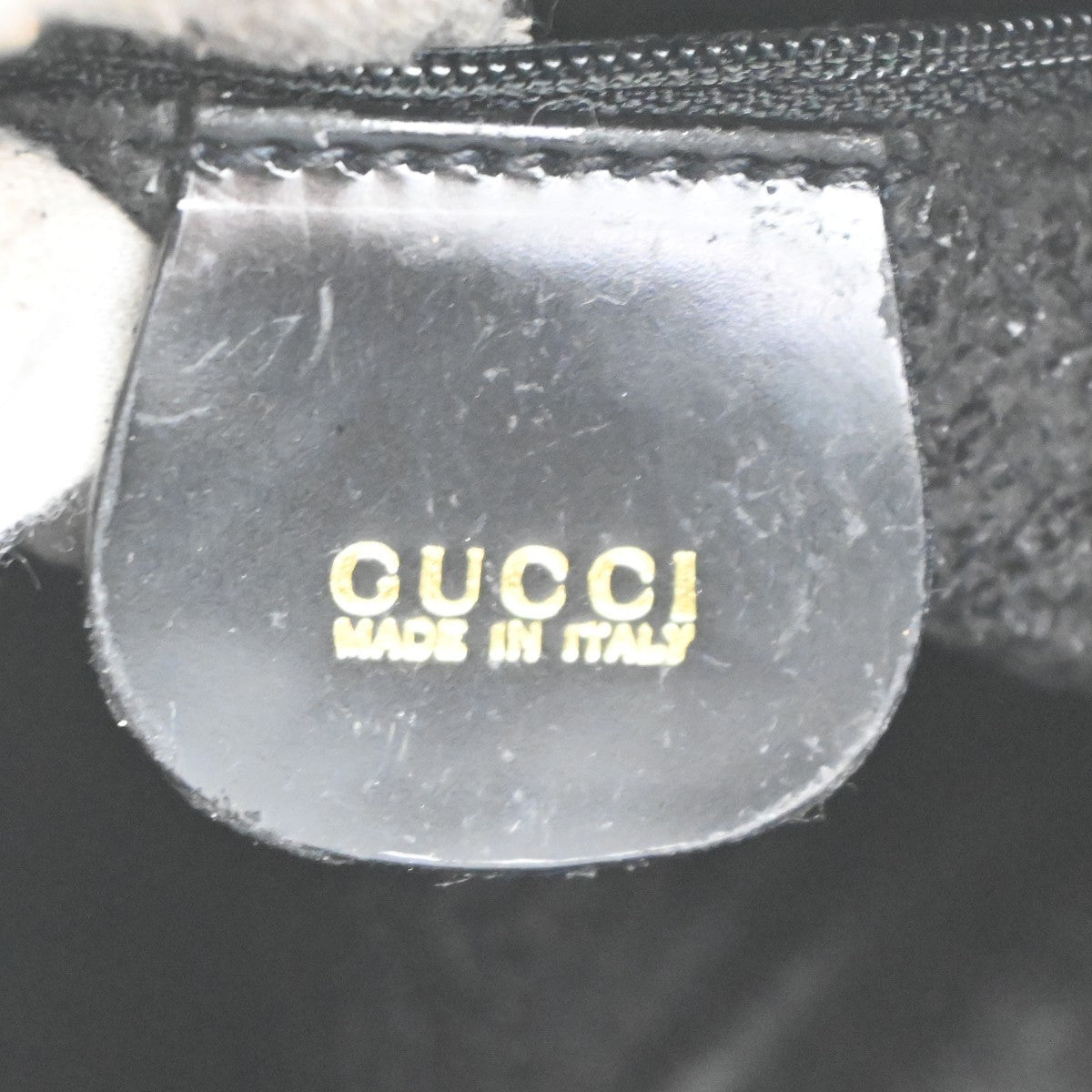 GUCCI Logo Bamboo One Shoulder Body Bag Patent Leather Black GHW Italy 07KC479